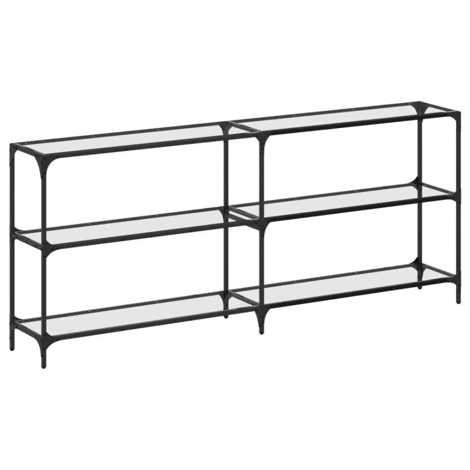 Mesa consola superficie vidrio transparente acero