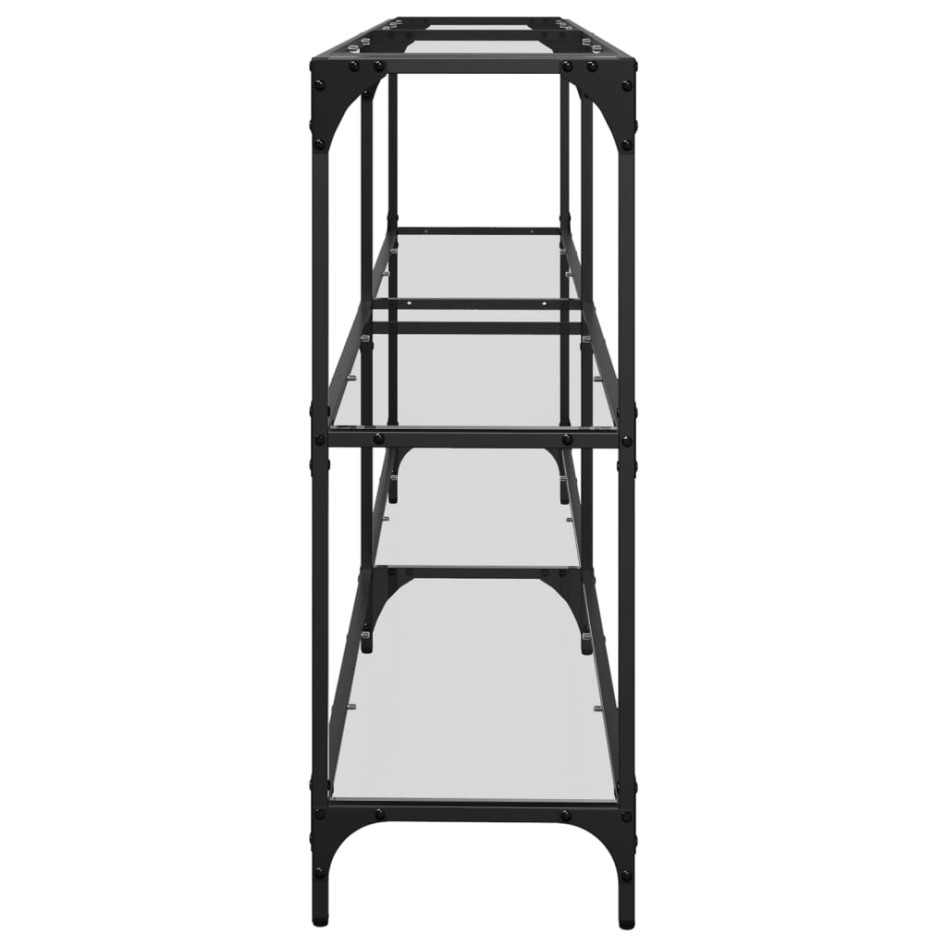 Mesa consola superficie vidrio transparente acero