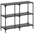 Mesa consola con superficie de vidrio negro acero 98x30x81