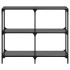 Mesa consola con superficie de vidrio negro acero 98x30x81