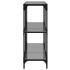 Mesa consola con superficie de vidrio negro acero 98x30x81
