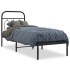 Estructura cama sin colchón con cabecero metal negro 75x190