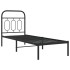 Estructura cama sin colchón con cabecero metal negro 75x190