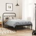 Estructura cama sin colchón con cabecero metal negro 100x190