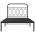 Estructura cama sin colchón con cabecero metal negro 100x190