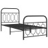 Estructura cama sin colchón con estribo metal negro 80x200