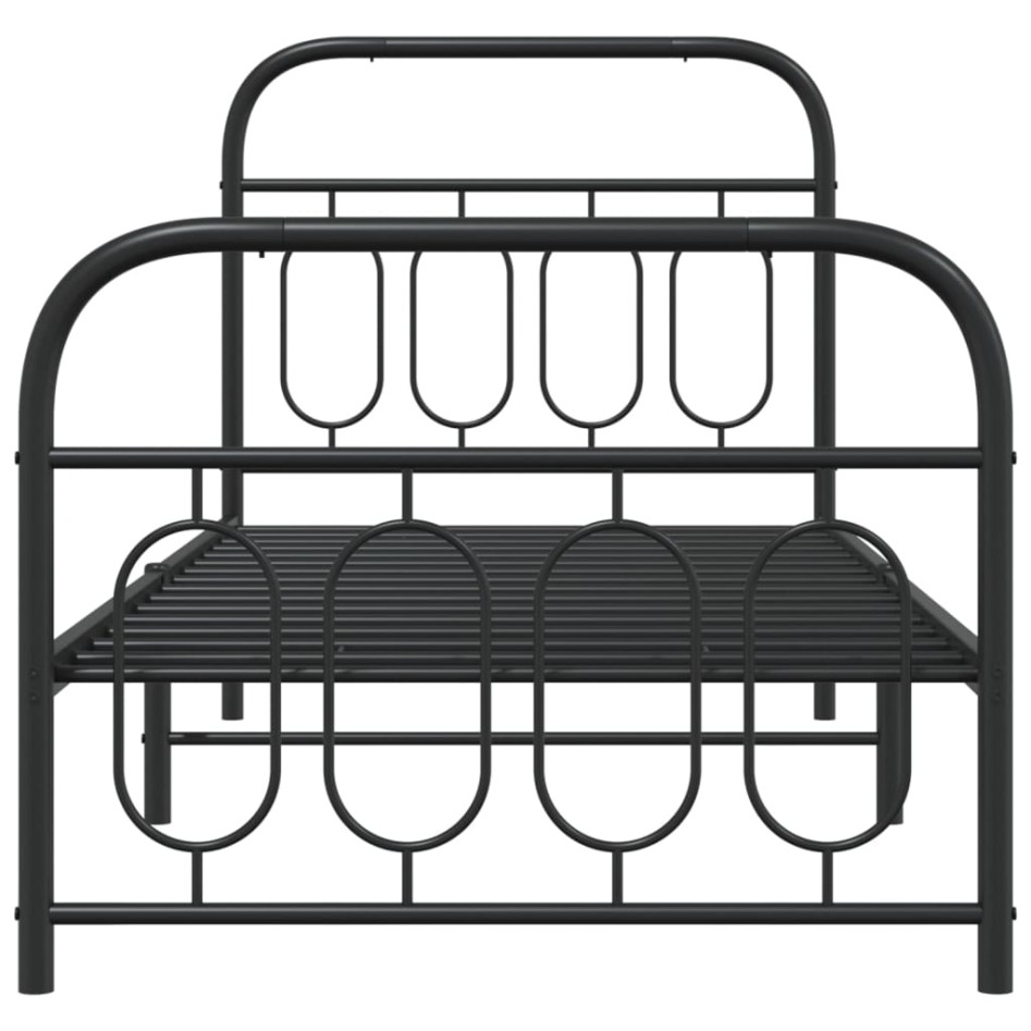 Estructura cama sin colchón con estribo metal negro 80x200