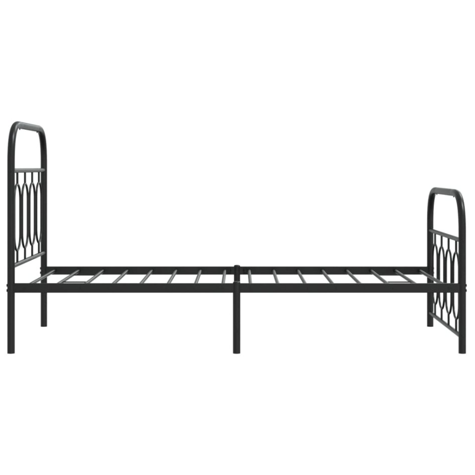 Estructura cama sin colchón con estribo metal negro 80x200