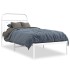Estructura cama sin colchón con cabecero metal blanco 90x190