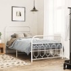 Estructura cama sin colchón con estribo metal blanco 100x200 cm