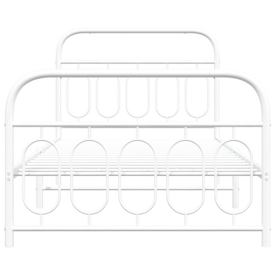 Estructura cama sin colchón con estribo metal blanco 100x200