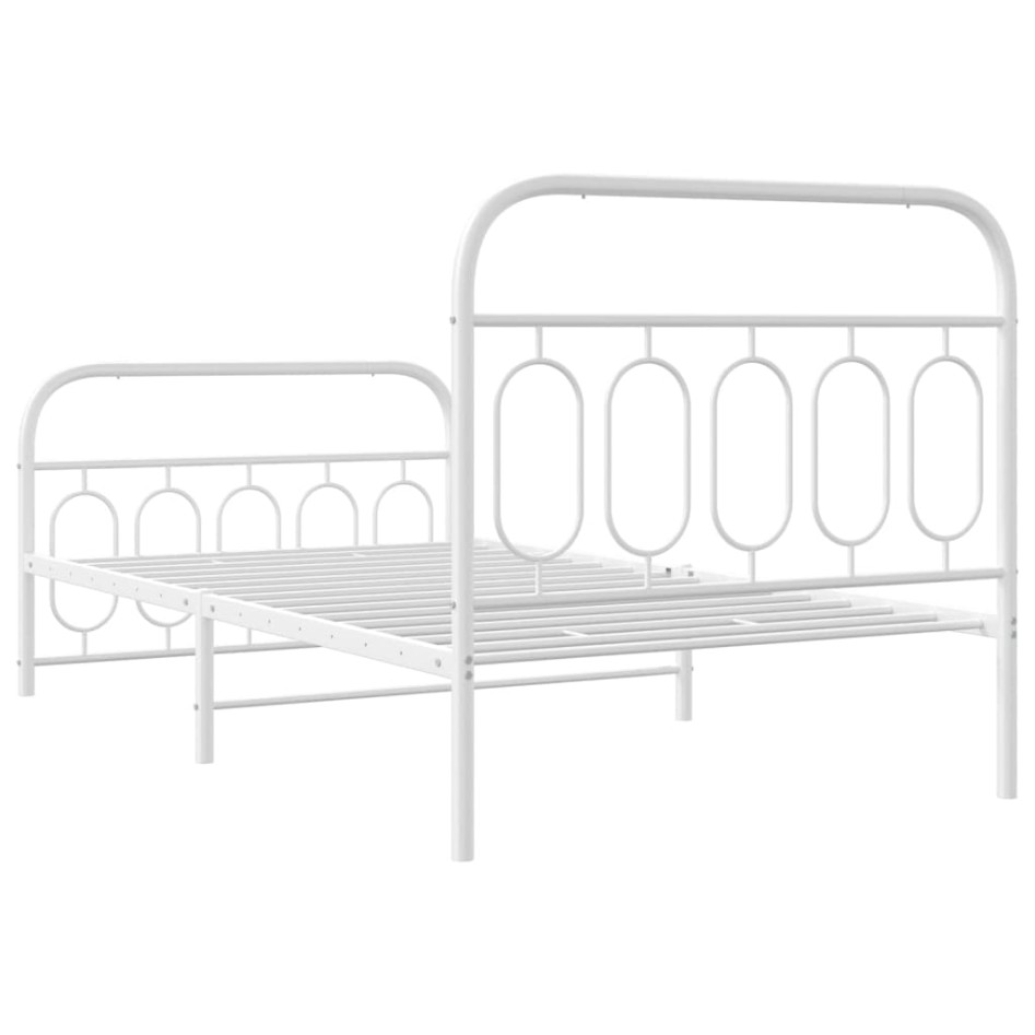 Estructura cama sin colchón con estribo metal blanco 100x200