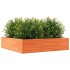 Jardinera de madera maciza de pino marrón cera 100x100x23