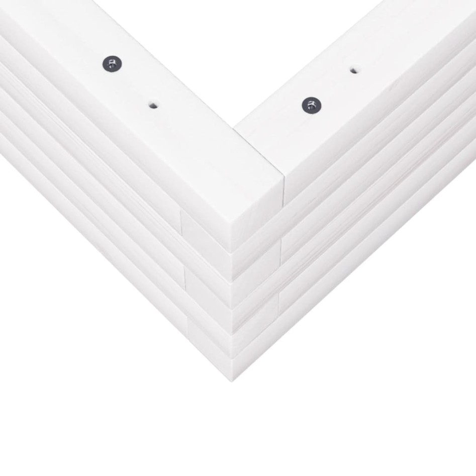 Jardinera de madera maciza de pino blanca 70x70x23