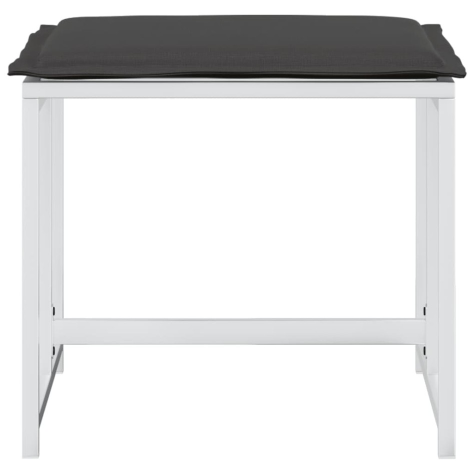 Taburetes de jardín con cojines 4 uds acero y textilene