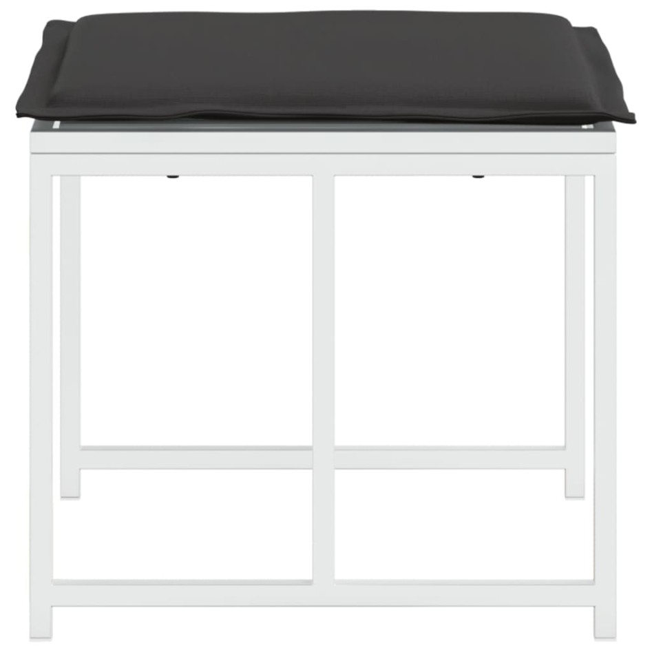 Taburetes de jardín con cojines 4 uds acero y textilene