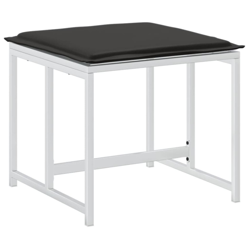 Taburetes de jardín con cojines 4 uds acero y textilene