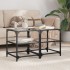 Mesa de centro superficie de vidrio 2 uds acero 40x40x45