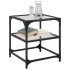 Mesa de centro superficie de vidrio 2 uds acero 40x40x45