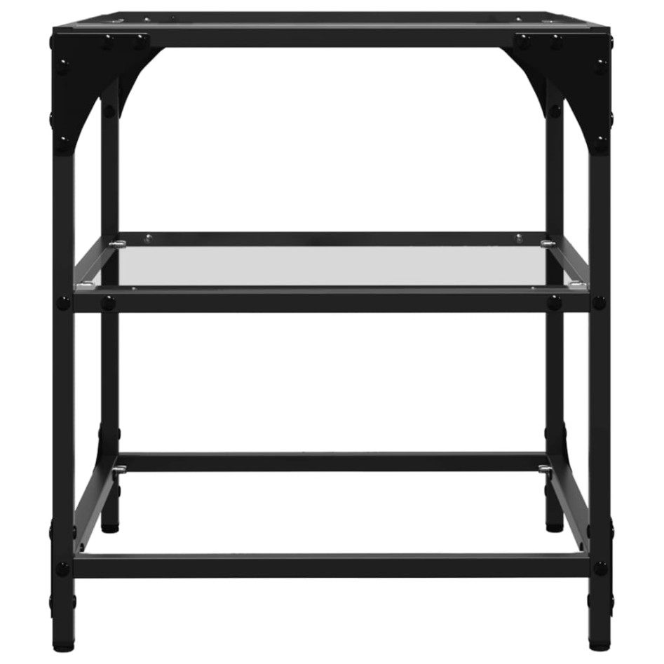 Mesa de centro superficie de vidrio 2 uds acero 40x40x45