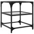 Mesa de centro superficie de vidrio 2 uds acero 40x40x45