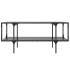 Mesa de centro superficie de vidrio acero negra 98,5x50x45