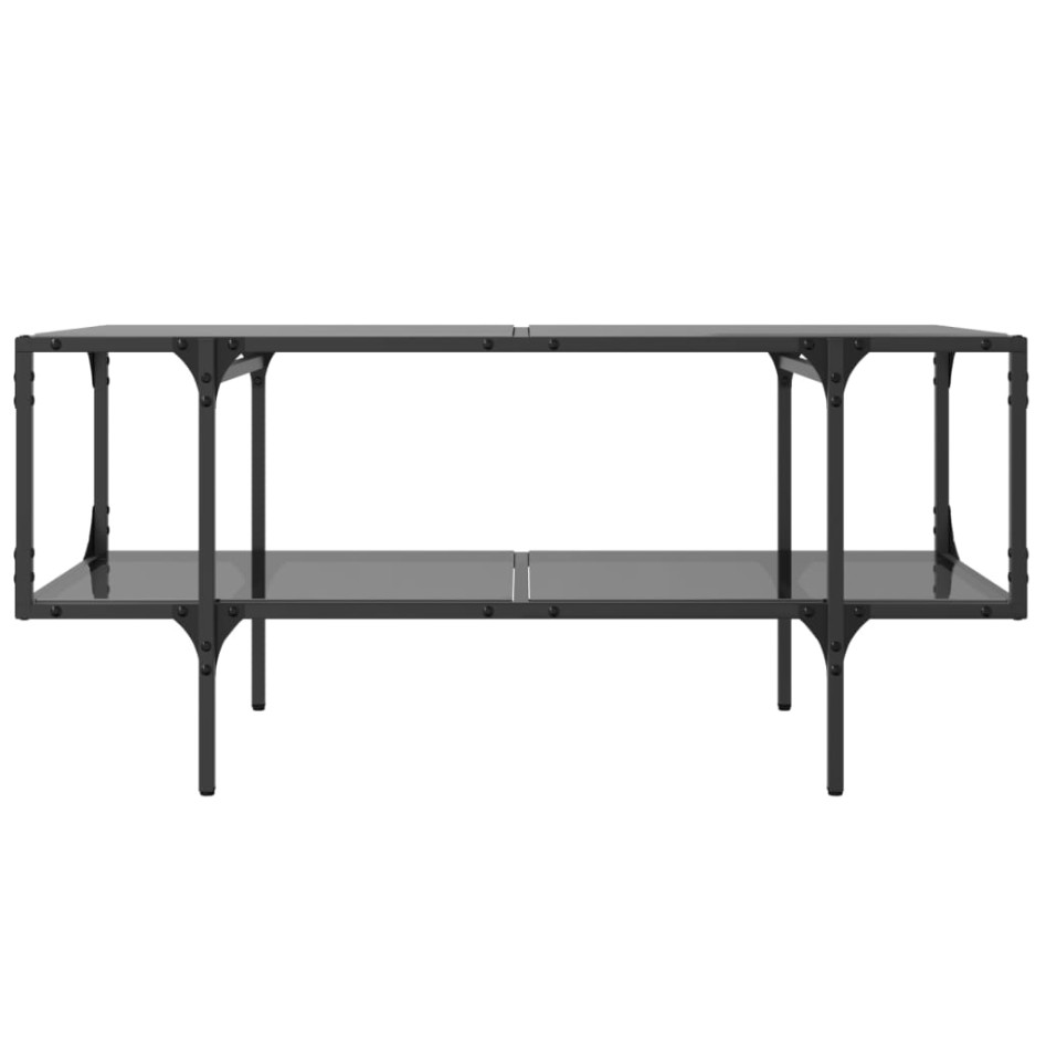 Mesa de centro superficie de vidrio acero negra 98,5x50x45