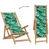 Silla de playa plegable madera maciza de eucalipto y tela