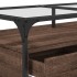 Mesa de centro con puertas de vidrio marrón roble 68,5x50x50