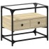 Mueble TV cristal y madera ingeniería roble Sonoma 60x35x51