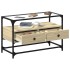 Mueble TV cristal y madera ingeniería roble Sonoma 80x35x51