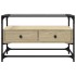 Mueble TV cristal y madera ingeniería roble Sonoma 80x35x51