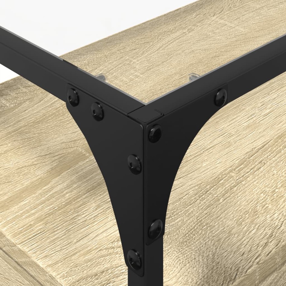 Mueble TV cristal y madera ingeniería roble Sonoma 80x35x51