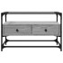 Mueble TV cristal y madera ingeniería gris Sonoma 80x35x51
