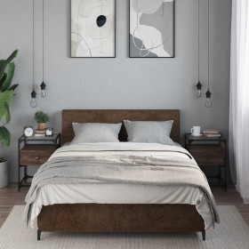 Mesitas noche 2 uds madera ingeniería marrón roble 40x40x55