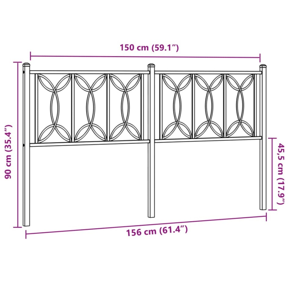 Cabecero de metal blanco 150