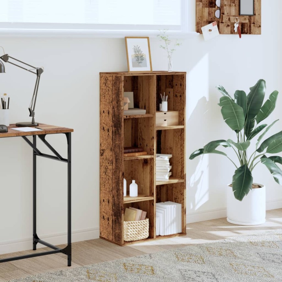 Estantería madera de ingeniería color envejecido 50x25x105