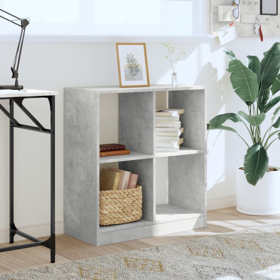 Estantería madera de ingeniería gris hormigón 68,5x32x75