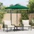 Sombrilla de jardín con poste de acero verde 225x225x212