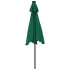 Sombrilla de jardín con poste de acero verde 225x225x212