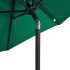 Sombrilla de jardín con poste de acero verde 225x225x212