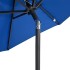 Sombrilla de jardín con poste de acero azul 225x225x212