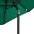 Sombrilla jardín con luces LED poste acero verde 225x225x212