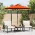 Sombrilla jardín con LEDs poste acero terracota 225x225x212