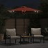 Sombrilla jardín con LEDs poste acero terracota 225x225x212