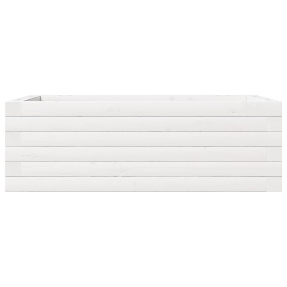 Jardinera de madera maciza de pino blanca 70x40x23