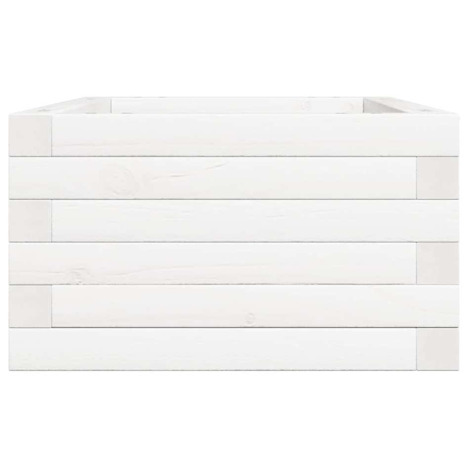Jardinera de madera maciza de pino blanca 70x40x23