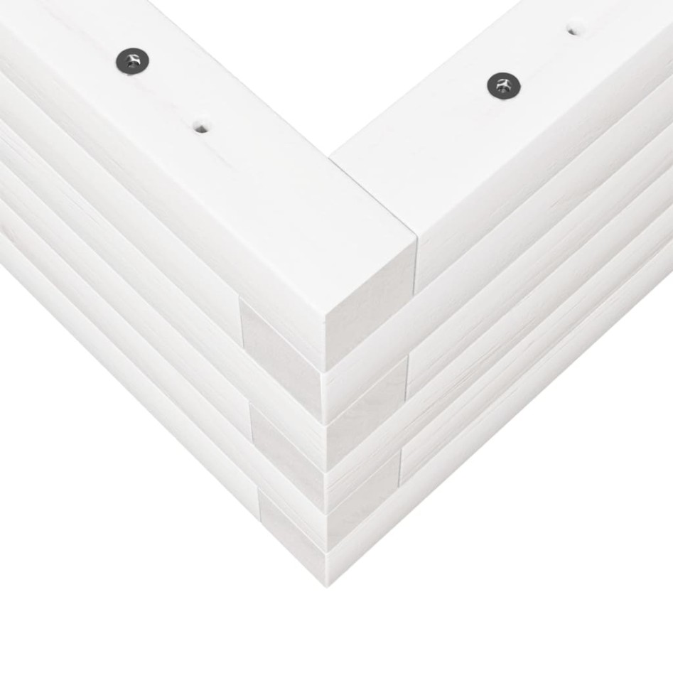 Jardinera de madera maciza de pino blanca 70x40x23