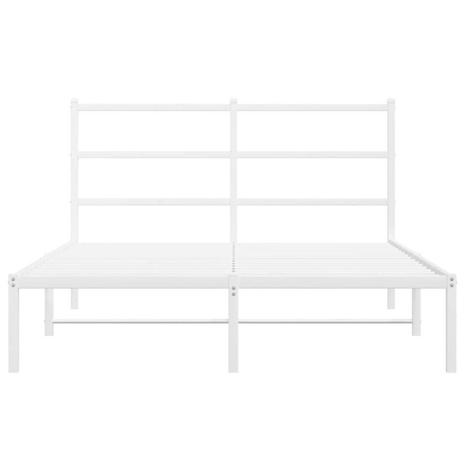 Estructura cama sin colchón con cabecero metal blanco