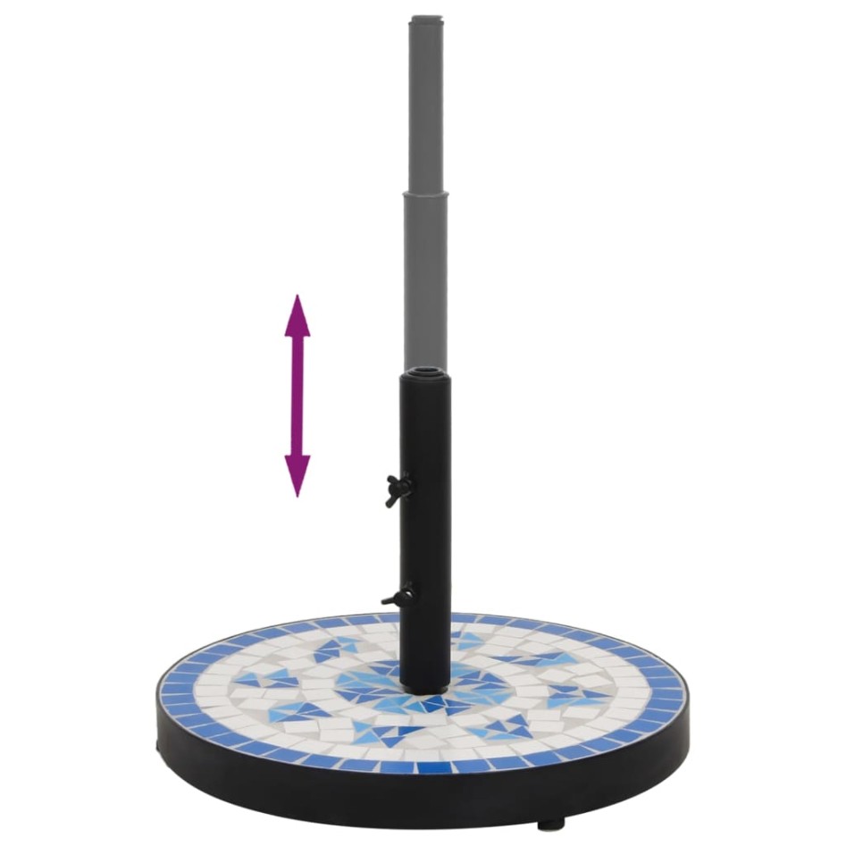 Base de sombrilla redonda azul y blanco 12